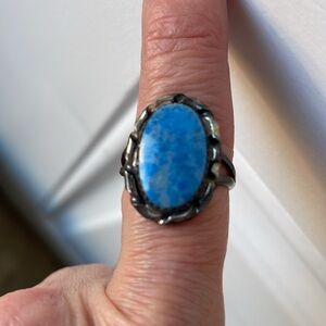 Sterling Silver Vintage Turquoise Oval Ring🦋
